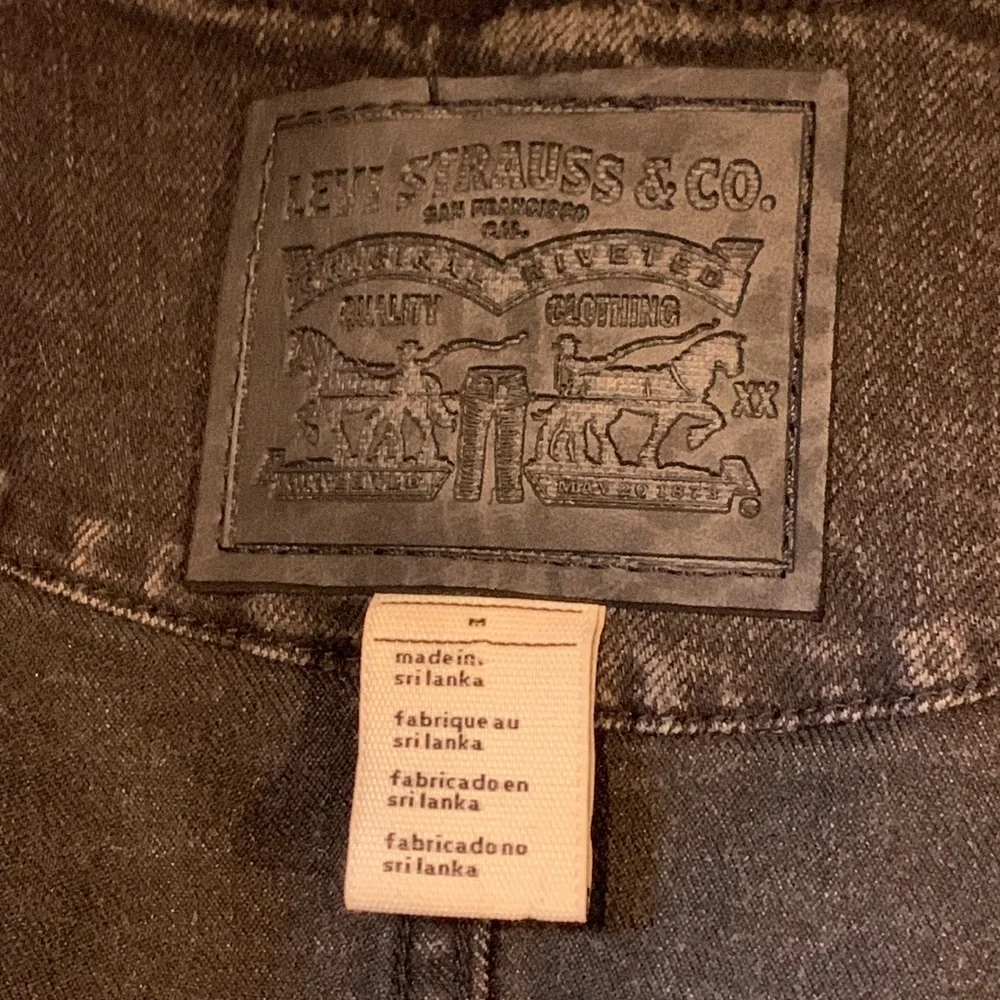 Levi’s Jacket Black denim size Medium Moto Vintage - Picture 6 of 7